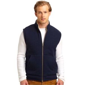 Vince | Navy Blue Sherpa Jacket Vest Medium